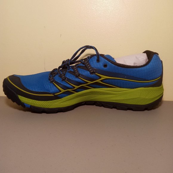 Merrell Mens All Out Rush Trail Running Shoe, Blue /Lime 15M NWT - Picture 4 of 7